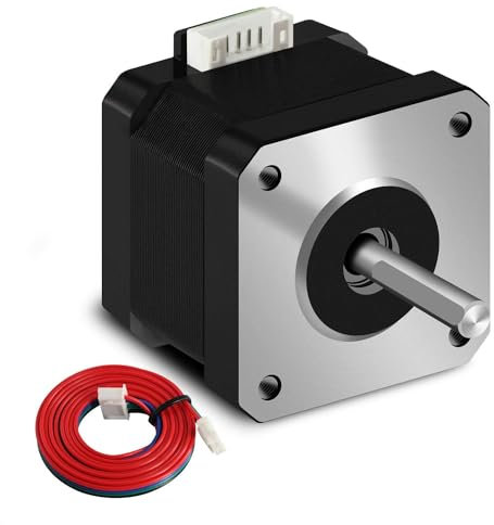 iMetrx NEMA 17 Schrittmotor 42x40mm Motor Extruder 1.5 A-3.8 V 2-Phasen 4-Draht 1.8 Grad, mit 1-Meter Kabel, für 3D Drucker Motor 1 Stück
