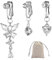 KSBBHDS 3 Stück Nabelnägel, 1 Stück Aufbewahrungstasche, Bauchnabelpiercing, Bauchpiercing-Set, Bauchnabelpiercing-Schmuck, Bauchnabelpiercing, Körperpiercing-Schmuck