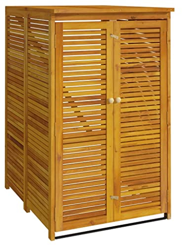 Abri Poubelle Extérieur, Cache Poubelle Abri pour Poubelle Conteneur pour Cache-Poubelle Cabanon à Poubelle Simple 70x89x117 cm Bois Massif d'acacia
