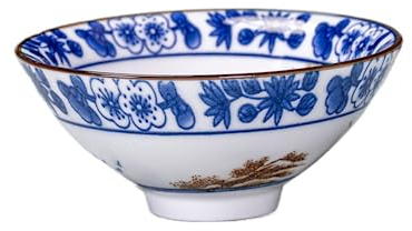 Tazón de té retro azul y blanco ，Jianzhan Tea Set Juego de té de porcelana azul y blanca de estilo japonés, taza de té Jianzhan de cerámica, Kung Fu, 75ml, 1 ud.