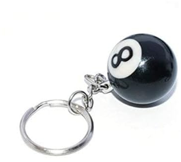 LNYMZD Creative Number Eight Billiard Keyring Pendant Car Key Ring Decoration Black Premium Quality Schlüsselringe and Schlüsselbänder für Herren Schlüsselanhänger