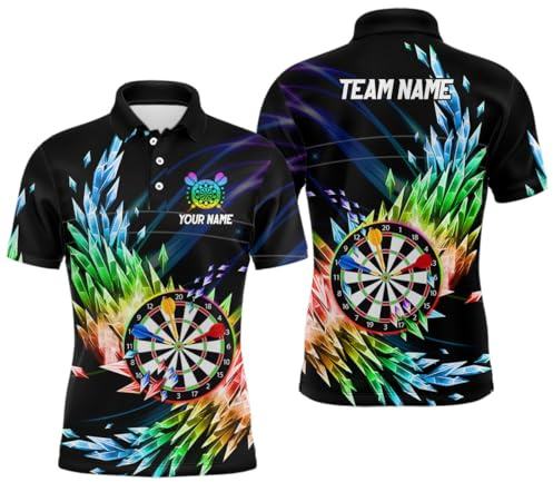 3D Bunte Gefrorene EIS-Männer & Frauen Darts Polo & Quarter-Zip Shirts – Individuelle Dartboard Darts Bekleidung Jerseys T1431