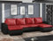 Easy4You Brooklyn Rot und Schwarz Kunstleder Ecksofa U-Form 315 cm mit Schlaffunktion und Stauraum - Schlafsofa mit Bettkasten - Moderne Wohnzimmermöbel – Stoff: Lux14/Soft11