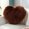 Herzkissen Doppelseitiger Flausch Superweiches Plüsch Dekokissen Love Zierkissen Herz Dekoratives Kissen für Wohnzimmer Sofa Kind Schlafzimmer Bett (Dunkelbraun,40x50 cm)
