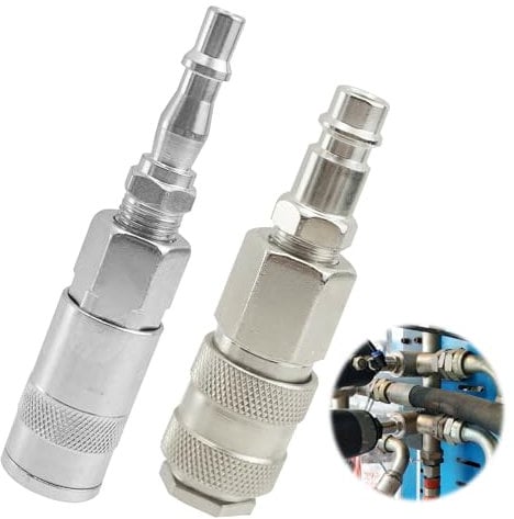 4Pcs Air Fitting Convertor Adapter 1/4 Inch BSP Male Converter Airline Hoses Euro & PCL Fitting Conversion Accessories Adapters Set No Air Leak Replacement Tool for Industry Special Home
