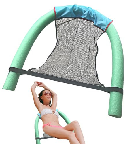 Swimming Pool Float Chair,Noodle Swimming Float Chair 2.56x59.06 Inch Pool Noodle Mesh Chair Floating Water Floating Hammock Swimming Pool Float Chair for Summer Pool Party