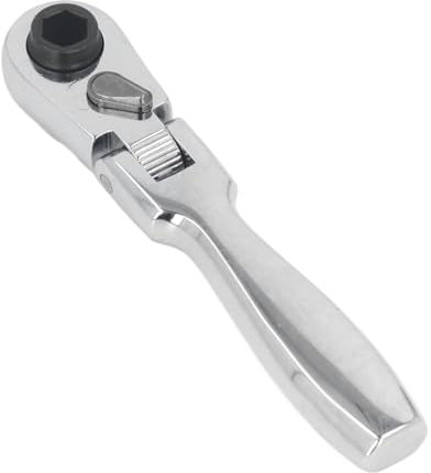 Topyond Clé à cliquet à tête Mobile 2 en 1, Flexible à 80 degrés, 72 Dents, clé à cliquet 1/4, clé à Douille avec poignée Ergonomique et Bouton de dégagement Rapide