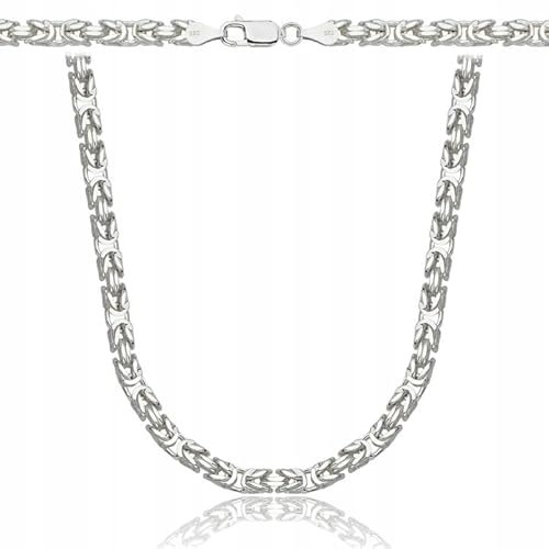 Amor Luxury PRAGNA königskette ketten für herren silber 925, massive Kette, kette herren 60 cm - halskette herren, panzerkette herren 925 silber- herren schmuck, italienische Qualität, Breite 4 mm
