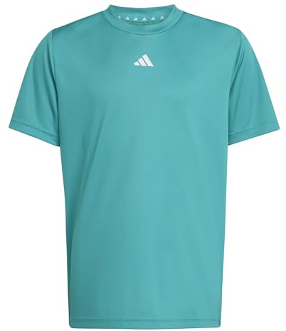adidas Unisex Kinder Train Essentials Logo Regular Fit T-Shirt Junior, Pure Teal/White, 9-10 Years