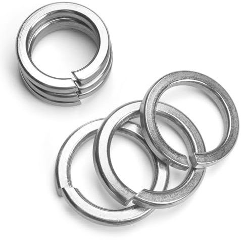 FOMGIIN Arandela Resorte Redonda M8, 10 Piezas Arandelas de Resorte en Espiral, Anillos Elásticos, Plano Anillo Partido Cerradura Arandelas, Arandela Planas DIN 127 Forma B Acero Inoxidable V2A