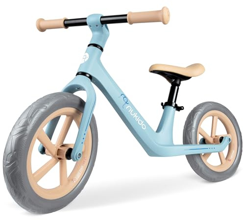 Nukido Laufrad Ab 2 Jahre Sattel Höhenverstellbar Balance Fahrrad Für Jungen Mädchen Ultraleicht 2,8 kg Kinderlaufrad Blau Braun