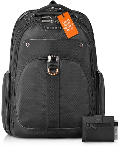 EVERKI Atlas Business 29.5L Laptop-Rucksack & RFID-blockierende Slim Bifold Geldbörse – Reiserucksack für Männer und Frauen mit verstellbarem gepolstertem Fach für 11-15,6 Laptops & Slim RFID Geldbö