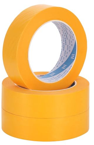 Zocipro 3 Stück Goldband, 30mm x 50m Abklebeband für Maler Selbstklebend, Malerklebeband, Gold Papiertape, Malerkrepp, Profi Abdeckband für Exakte Farbkanten