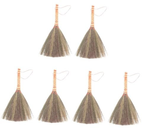 Ciieeo 3sets Manual Broom Short Handle Straw Broom Desktop Clean Brush Desktop Duster for Office Home 2pcs*3