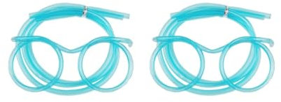 2 Set PVC Fun Brillen Strohhalm Tube Kinder Geburtstag Party Bar Zubehör Trinkhalm Zufällige Farbe
