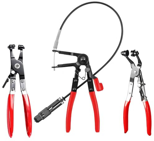 3 Pièces Pinces Collier Durite, Pince Colliers Serrage Col Droit, Pince Durite Flexibilité Ressort 600 mm, Outil Installer & Enlever Auto, Collier Tuyau Echappement Autoserrant pour Réparation Voiture