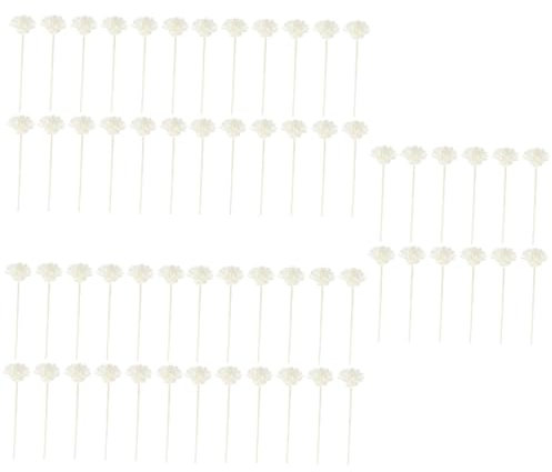 GETAJGHSD 60stücke Aromatherapie Diffuser Sticks Handgefertigte Blütenform Weiße Rattanstäbchen Für Raumduft Und Dekoration Für Küche Schlafzimmer Und