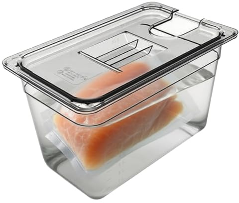 Contenitore sottovuoto a bassa temperatura, con coperchio | Ciotola per cottura sottovuoto per uso in cucina, marinatura, pollo, manzo, bistecca