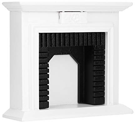 Haofy Chimenea Blanca en Miniatura a Escala 1:12, Muebles para Casa de Muñecas, Accesorios, Juguete de Madera Hecho a Mano para Niños y Niñas