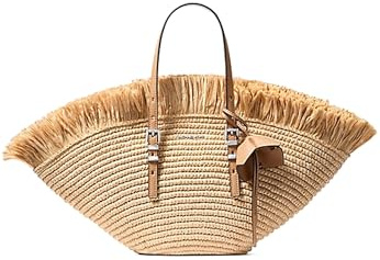 Michael Kors Isa Tote Tasche, klein, handgewebt, natürliche Farbe