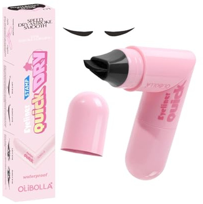 Doppelkopf Eyeliner Stempel, Drehbarer Eyeliner, Fleckenresistent, Schnell Trocknende, Natürlich & Lang Anhaltend, Eyeline Wasserfest für Partys, Reisen, Workdays, Weddings(Schwarz)
