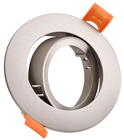 Maxkomfort 10er Set Einbaustrahler GU10 Silber/Nickel – Einbaurahmen schwenkbar 30° inkl. GU10 Fassung für LED – Einbauspots IP20 Ø85mm ohne Leuchtmittel