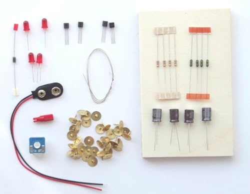 REC electronic LED-Lauflicht Bausatz auf Holzbrett
