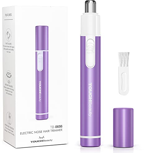 TOUCHBeauty Nasenhaartrimmer für Frauen,Tragbarer elektrischer Nasen-Ohren-Haarschneider,Personal Groomer Haarentfernung,Minigröße,Batteriebetrieben,Lila AG-0656