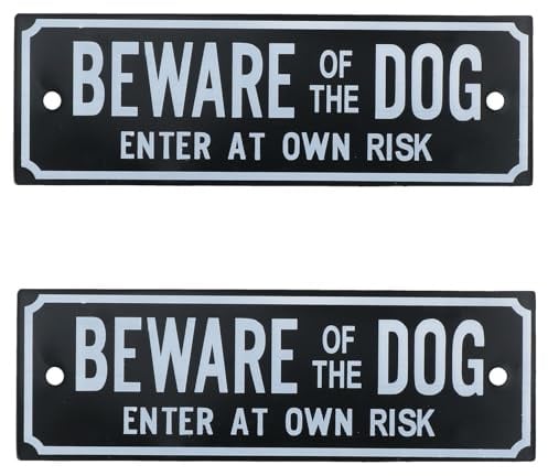 AB Tools Two Beware Of The Dog Enter At Own Risk Home Gate Dog Warning Sign