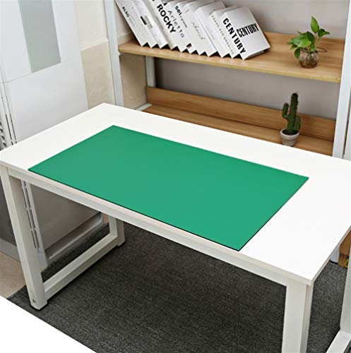SK Studio Schreibtischunterlage mit Kantenschutz wasserdichte PU Leder, rutschfeste mit Mausunterlage für Computertastatur, PC und Laptop Grün 60x42cm
