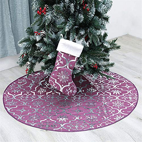 Mateju Weihnachtsbaum Rock Dekoration, Decke Weinachtsdeko Weihnachtsbaumdecke Röcke Ornaments für Weihnachten Baum Rock Deko Schutz (120cm,Lila)