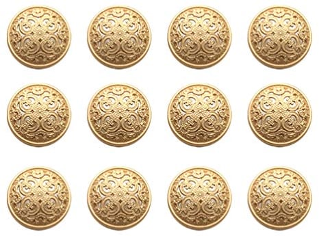HEALLILY 30 Stücke Vintage Antike Metall Blazer Knöpfe mit Schaft Mäntel Knöpfe Jacke Knöpfe Hemd Anzug Hose Knöpfe Runde Nähknöpfe für DIY Handwerk 20Mm (Golden)