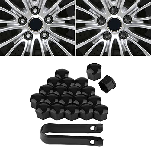 Auto Radmutter Kappen Auto Nabe Schraube Abdeckung Bolzen Felgen Außenschutz 20 Stück Für alle 19mm Schrauben geeignet(Schwarz)