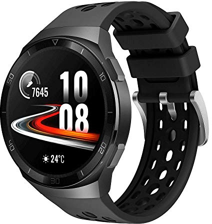 Keweni Correa Compatible con Huawei Watch GT 2e, Correa de Repuesto de Silicona de Ajuste Rápido para Huawei Watch GT2e (Negro Negro)