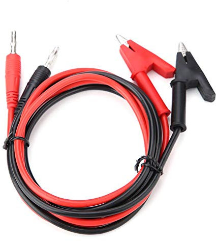 Heaveant Câbles de Test P1040, 2 Pièces Pince Crocodile Fiche Banane, Fiche Banane vers Pince Crocodile pour Multimetre Professionnel Testeur Electrique