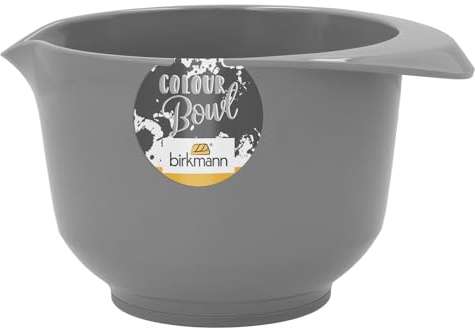 Birkmann, Colour Bowls, Rühr- und Servierschüssel, klein, 0,75 Liter, kratzfest, standfest, nachhaltig, grau