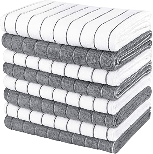 AIDEA Toallas de Cocina de Microfibra Juego de 8 Trapos Cocina, Paños de Cocina Multiusos y Extremadamente Absorbentes,38x63cm