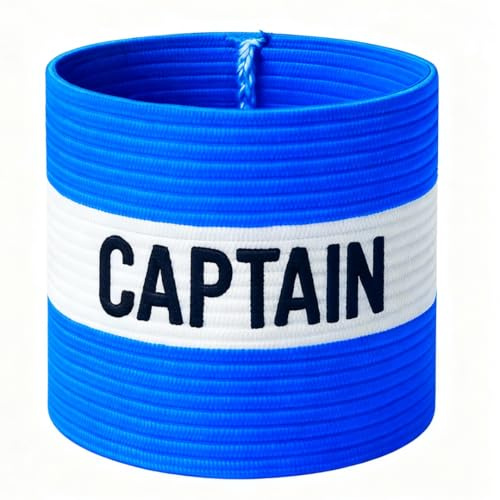 Fitness Health Football Band Soccer Captain's Armband Design Captain Band for Adult and Youth, 5 Colours Available for Multiple Sports, Elastic Arm Band for Captain (Blue - Kids)