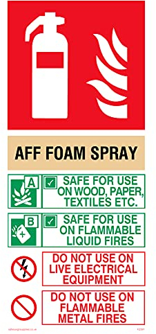 P12 Feuerlöscher enthält Aff Foam Anleitung (in englischer Sprache), 100 x 200 mm, 5 Stück
