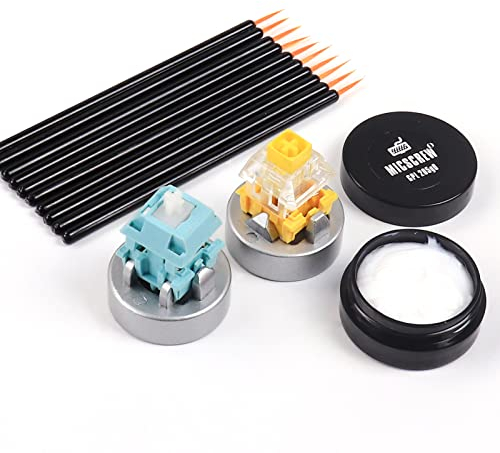 Metall-Tasteröffner für Kailh und MX-Switches Tastaturschmier Set inkl 2 Tasteröffner 1 GPL 205G0 Fett und 10 Schmierstoffbürsten für Tastaturschalter-Enthusiasten und E-Sports-Spieler- BYhoo