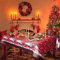 Aitsite 180 x 150cm Rechteckige Tischdecke Abwaschbar Weihnachtstischdecke, Tischtuch Weihnachtstischläufer für Tischdeko Weihnachten Wohnkultur Versammlungen Rot