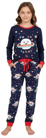 A2Z 4 Kids Girls Pyjamas Traditional PJS Pyjama Set Long Sleeve Top - PJS 185 Cosmic Navy 13