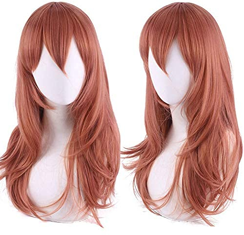 Perücke für Karneval Nachtleben CluI Party Dress Up Perücke Cosplay Gefälschte Generator Sägemann Kette Säge Mann Engel Teufel Dunkelorange Anti-Warping 50cm