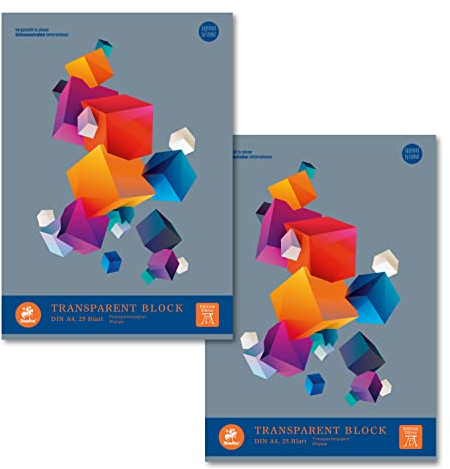 Staufen Dürer Transparentblock / Pauspapier, 2 Stück, je 25 Blatt, DIN A4, 80 g/m²