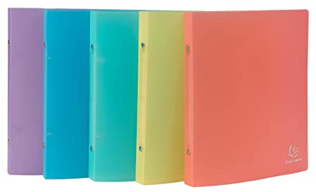 Exacompta 53970E 15er Pack Ringhefter OPAK aus flexiblem Kunststoff 2 O-Ring-Mechanik DIN A4 Füllhöhe 15 mm Rücken 20 mm farbig sortiert Ringbuch Hefter ideal für Büro und Schule