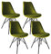 Kick Collection 4er Set Esszimmerstühl Velvet - Samt - Grün - Modern und Hochwertig - Samtstoff und Metall - Erhältlich in vielen Farben