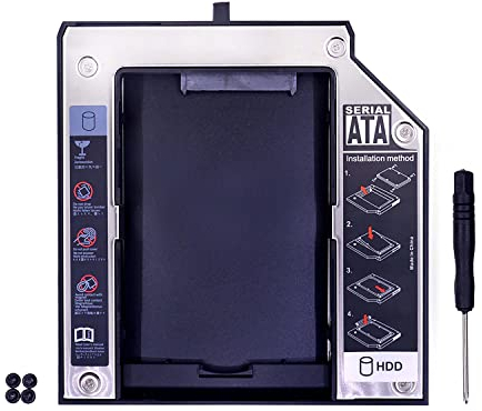 SIMPLETEK – Caddy HDD Ssd Lettore Odd Dvd CD Sata 3.0 T420 T430 T510 T520 12.7MM | Cacciavite Incluso