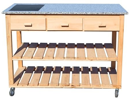 Miller Holz Outdoor-Küche Rosita | massiv | nachhaltig | Eukalyptus (Rosa Beta mit Kochfunktion)