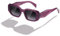 kimorn Rettangolo Trend Sunclasses per le Donne Uomini Trend Retro Trend Occhiali da Sole 90's Vintage Square Frame (Lente grigio sfumato della cornice viola)
