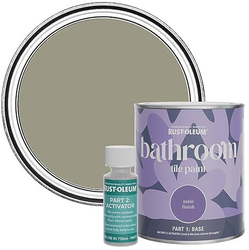 Rust-Oleum Green Water-Resistant Bathroom Tile Paint in Satin Finish - Grounded 750ml
